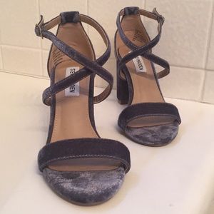 Velvet strappy heels